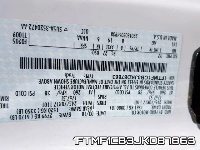 1FTMF1CB3JKD87863 фото 2
