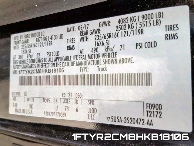 1FTYR2CM8HKB18106 фото 2