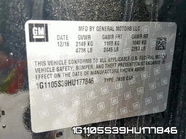 1G1105S39HU177846 фото 2