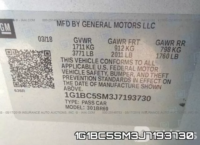 1G1BC5SM3J7193730 фото 10
