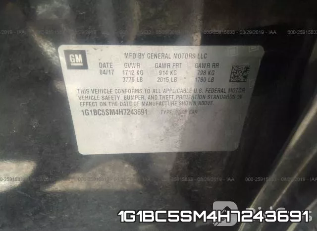 1G1BC5SM4H7243691 фото 10