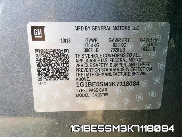 1G1BE5SM3K7118084 фото 2