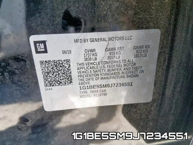 1G1BE5SM9J7234551 фото 2