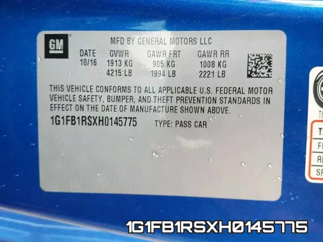 1G1FB1RSXH0145775 фото 2
