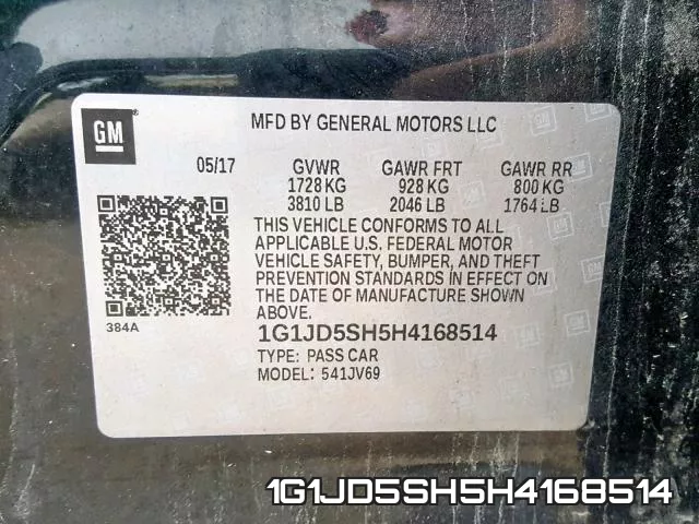1G1JD5SH5H4168514 фото 2