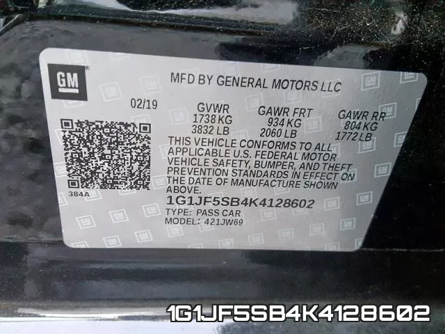 1G1JF5SB4K4128602 фото 2