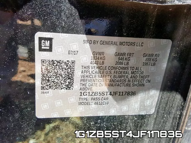 1G1ZB5ST4JF117836 фото 2