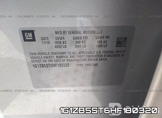 1G1ZB5ST6HF180320 фото 10