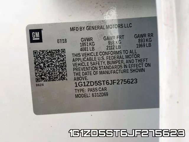 1G1ZD5ST6JF275623 фото 2