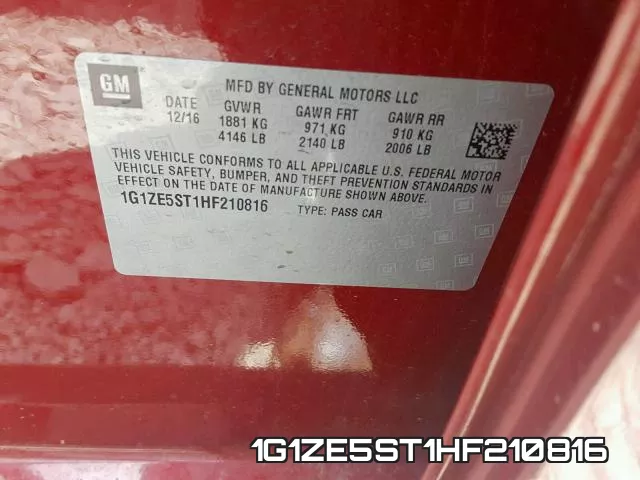 1G1ZE5ST1HF210816 фото 2