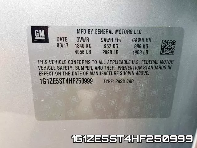 1G1ZE5ST4HF250999 фото 2