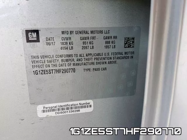 1G1ZE5ST7HF290770 фото 2