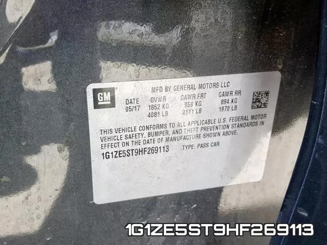 1G1ZE5ST9HF269113 фото 2