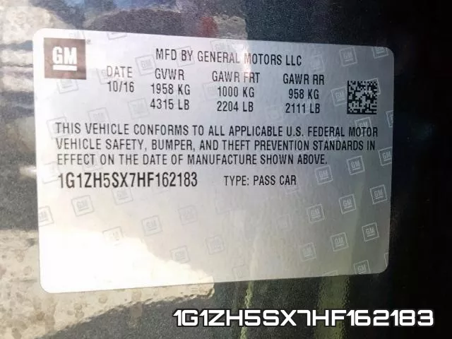 1G1ZH5SX7HF162183 фото 2