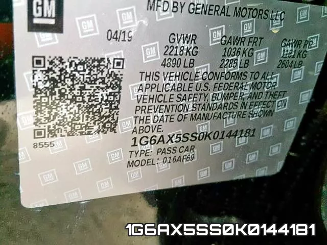 1G6AX5SS0K0144181 фото 2