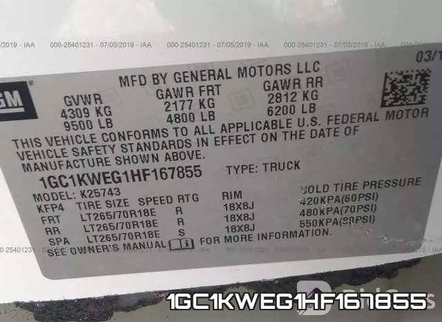 1GC1KWEG1HF167855 фото 10