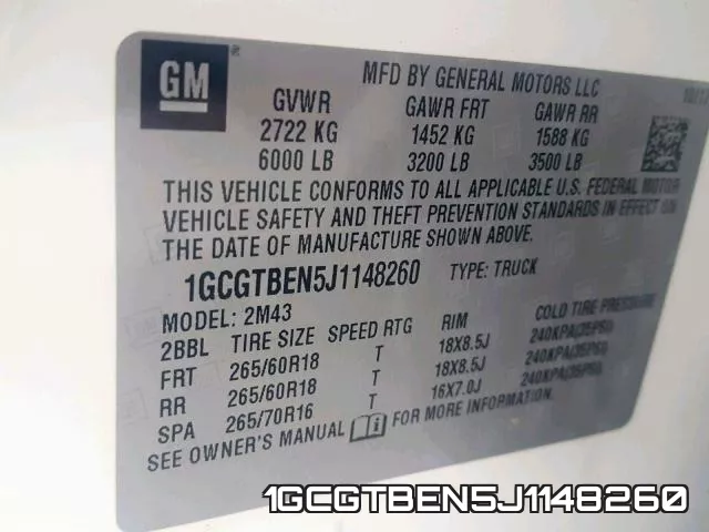 1GCGTBEN5J1148260 фото 2