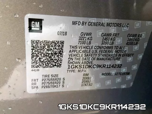 1GKS1DKC9KR114232 фото 2