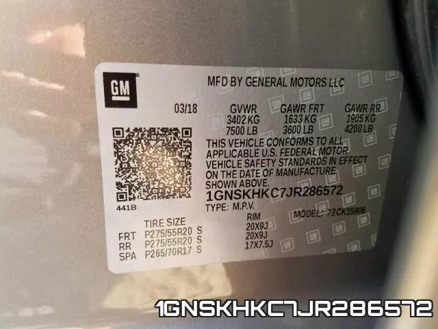 1GNSKHKC7JR286572 фото 2