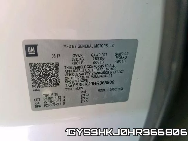 1GYS3HKJ0HR366806 фото 2
