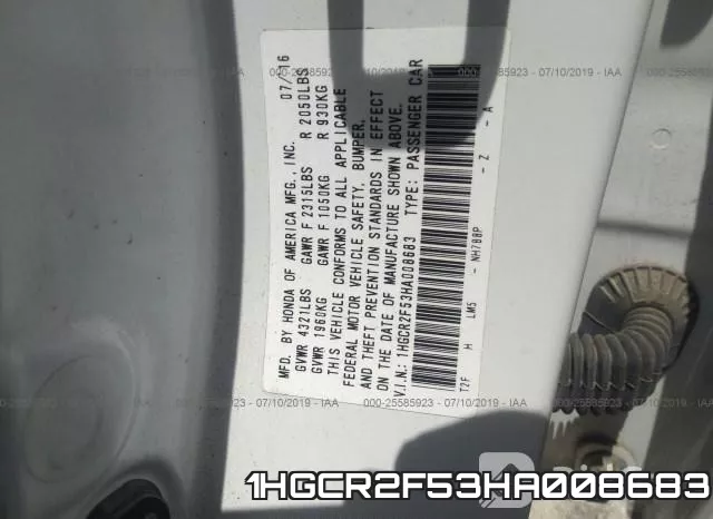 1HGCR2F53HA008683 фото 10