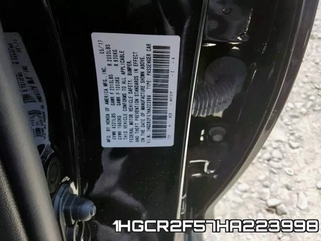 1HGCR2F57HA223998 фото 2