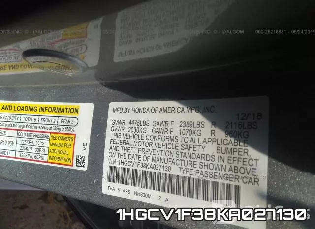 1HGCV1F38KA027130 фото 10