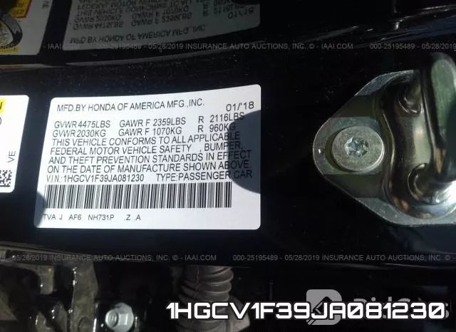 1HGCV1F39JA081230 фото 10