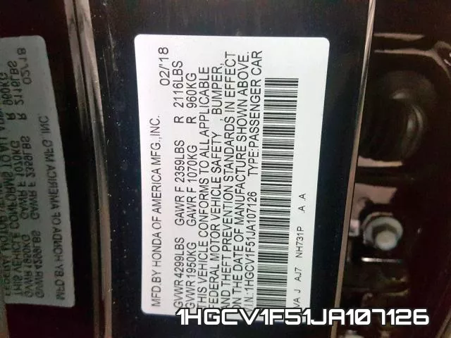 1HGCV1F51JA107126 фото 2