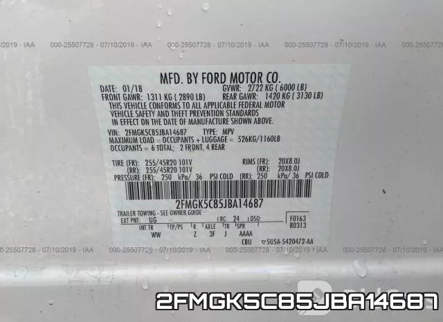 2FMGK5C85JBA14687 фото 10