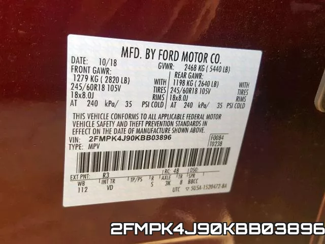 2FMPK4J90KBB03896 фото 2