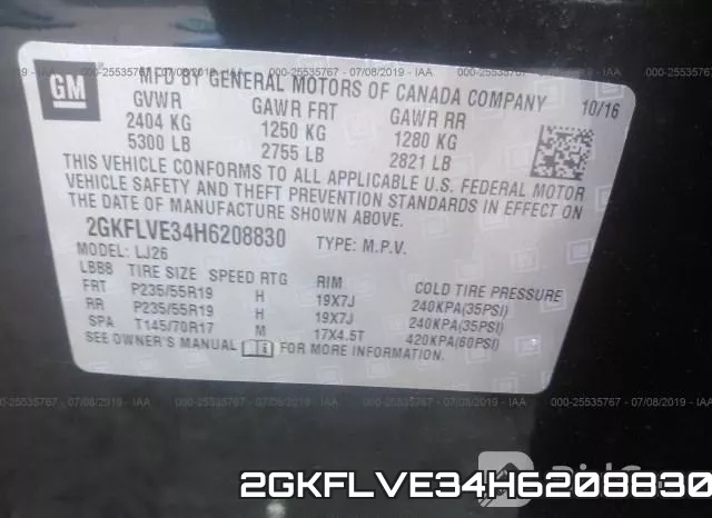 2GKFLVE34H6208830 фото 10