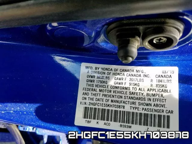 2HGFC1E55KH703878 фото 2