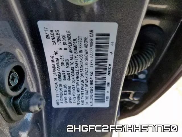 2HGFC2F51HH571750 фото 2