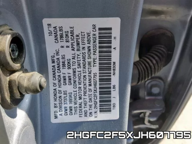 2HGFC2F5XJH607795 фото 2