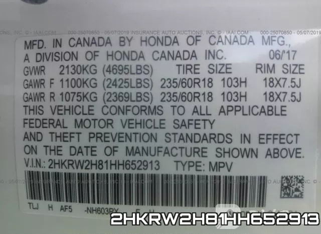 2HKRW2H81HH652913 фото 10