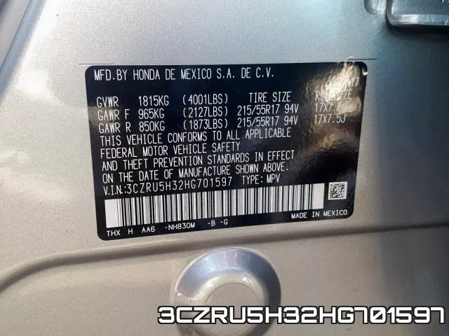 3CZRU5H32HG701597 фото 2
