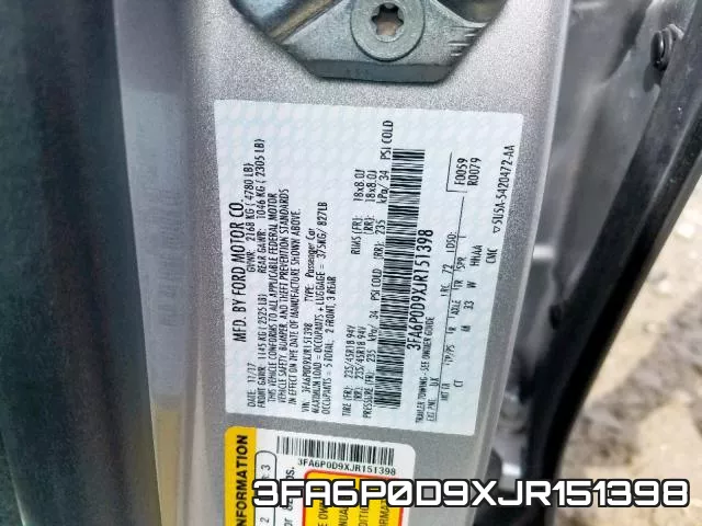 3FA6P0D9XJR151398 фото 2