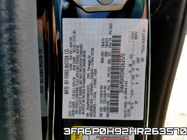 3FA6P0H92HR263570 фото 2