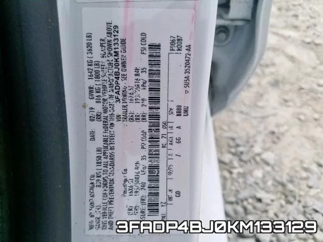 3FADP4BJ0KM133129 фото 2