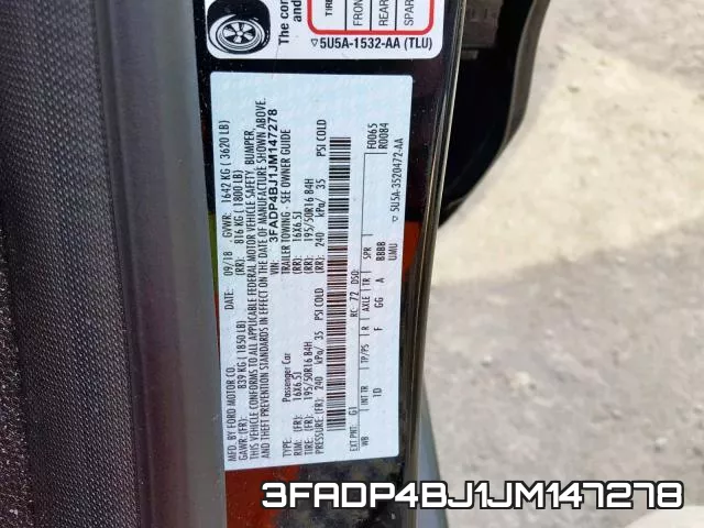 3FADP4BJ1JM147278 фото 2