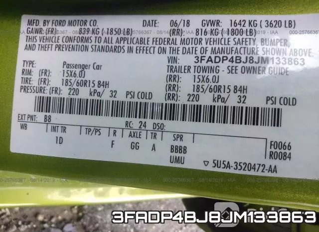 3FADP4BJ8JM133863 фото 10