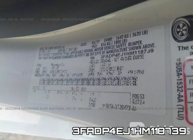 3FADP4EJ1HM118739 фото 10