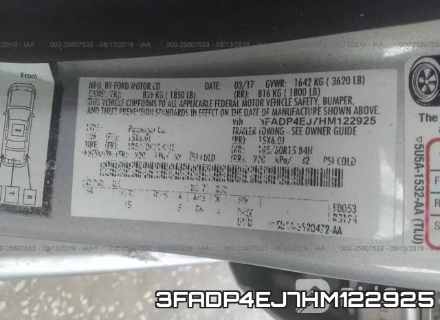 3FADP4EJ7HM122925 фото 10