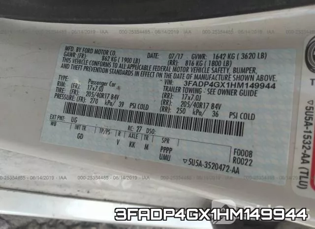 3FADP4GX1HM149944 фото 10