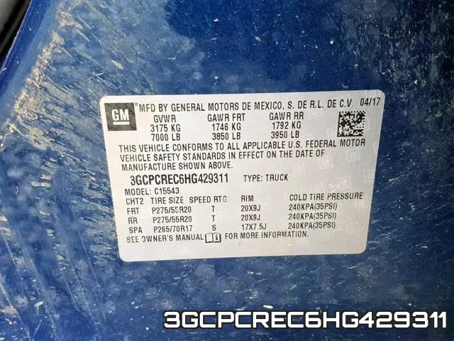 3GCPCREC6HG429311 фото 2