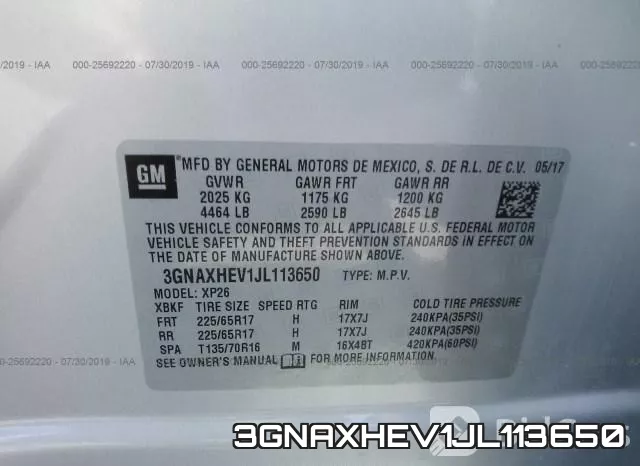3GNAXHEV1JL113650 фото 10