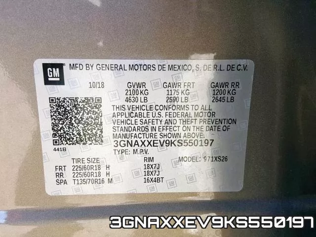 3GNAXXEV9KS550197 фото 2