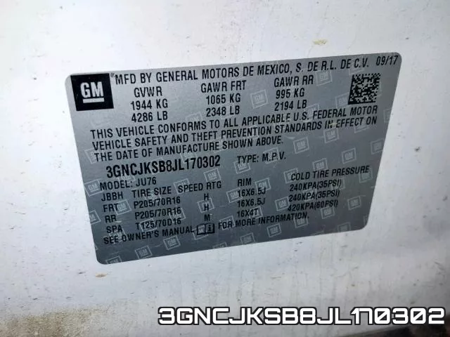 3GNCJKSB8JL170302 фото 2