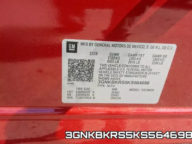 3GNKBKRS5KS564698 фото 2